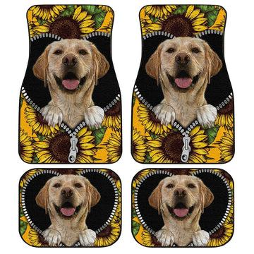 Sunflower Labrador Retriever Car Floor Mats Funny Gift Idea For Labrador Retriever Owners - Gearcarcover - 1