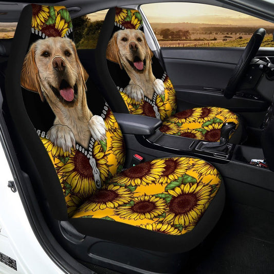 Sunflower Labrador Retriever Car Seat Covers Custom Funny Gift Idea For Labrador Retriever Owners - Gearcarcover - 2