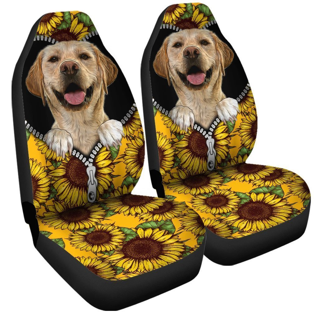 Sunflower Labrador Retriever Car Seat Covers Custom Funny Gift Idea For Labrador Retriever Owners - Gearcarcover - 3