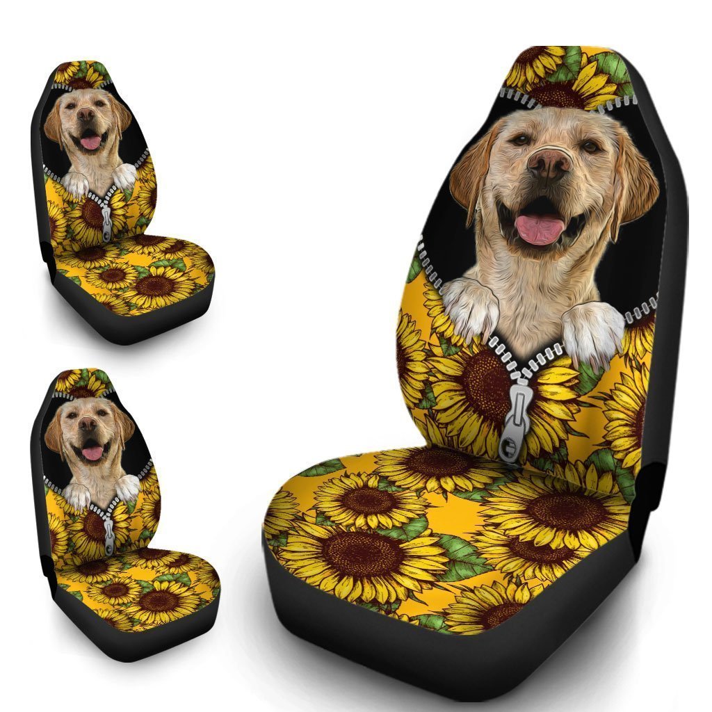 Sunflower Labrador Retriever Car Seat Covers Custom Funny Gift Idea For Labrador Retriever Owners - Gearcarcover - 4