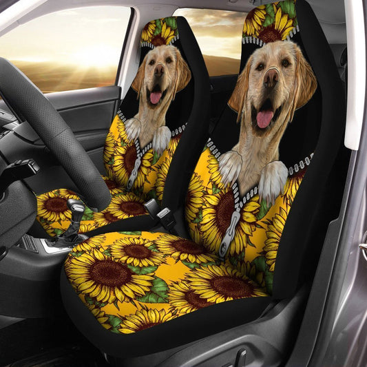 Sunflower Labrador Retriever Car Seat Covers Custom Funny Gift Idea For Labrador Retriever Owners - Gearcarcover - 1