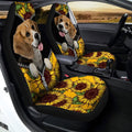 Sunflower Lovely Beagle Car Seat Covers Custom Car Accessories For Beagle Owners - Gearcarcover - 2