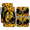 Sunflower Nurse Car Floor Mats Custom Car Accessories For Nurse - Gearcarcover - 1