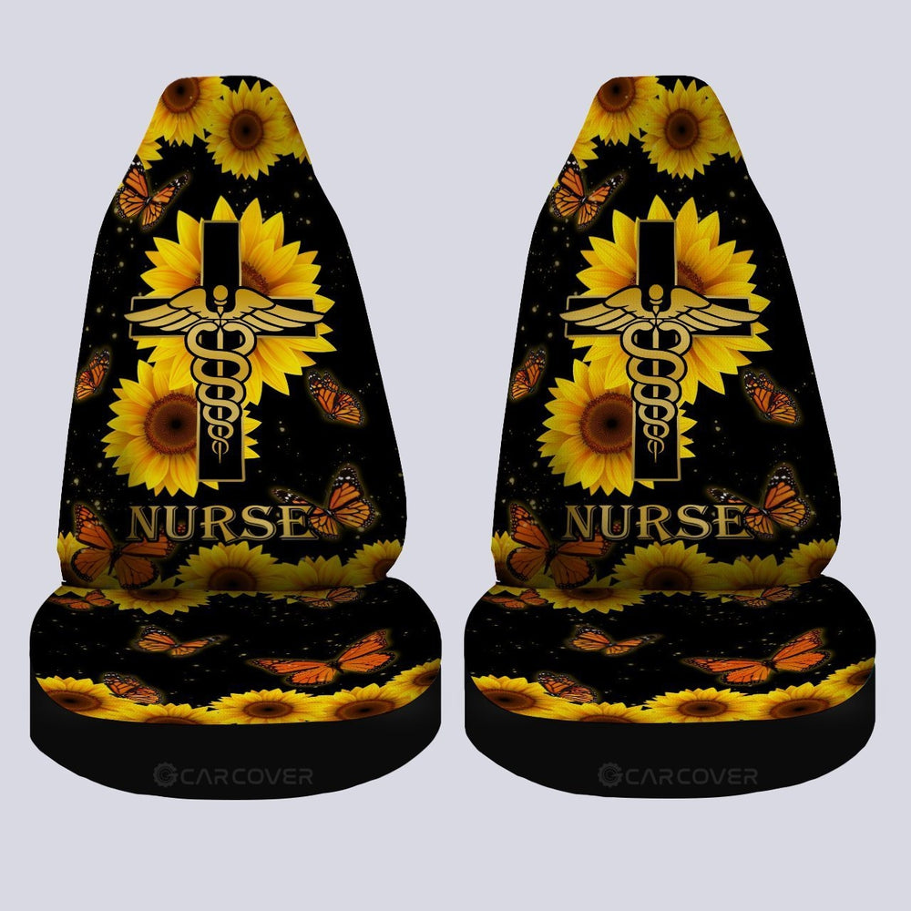 Sunflower Nurse Car Seat Covers Custom Car Interior Accessories - Gearcarcover - 4