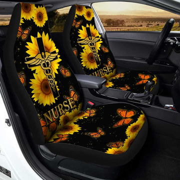 Sunflower Nurse Car Seat Covers Custom Car Interior Accessories - Gearcarcover - 1