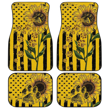 Sunflower Paws Car Floor Mats Custom Car Accessories For Dog Lovers - Gearcarcover - 1