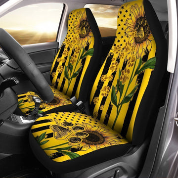 Sunflower Paws Car Seat Covers Custom Car Accessories For Dog Lovers - Gearcarcover - 1