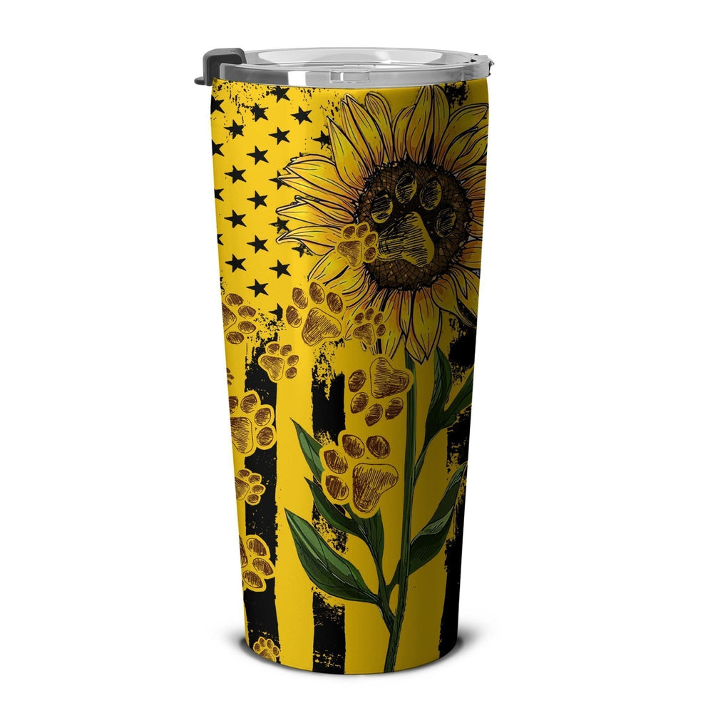 Sunflower Paws Tumbler Cup Stainless Steel Custom For Dog Lovers - Gearcarcover - 5