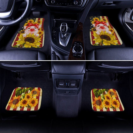 Sunflower Pig Car Floor Mats Custom Car Interior Accessories - Gearcarcover - 2