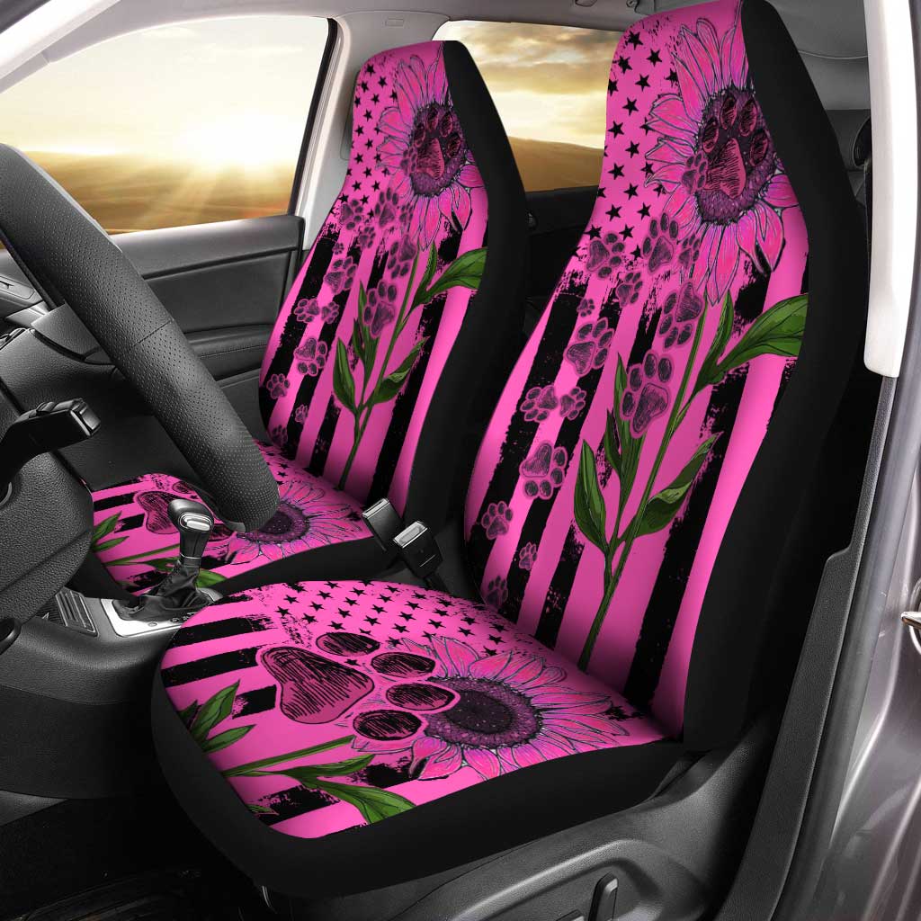Sunflower Pink Car Seat Covers Custom Paws Car Interior Accessories - Gearcarcover - 2