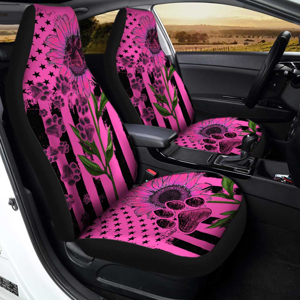 Sunflower Pink Car Seat Covers Custom Paws Car Interior Accessories - Gearcarcover - 1