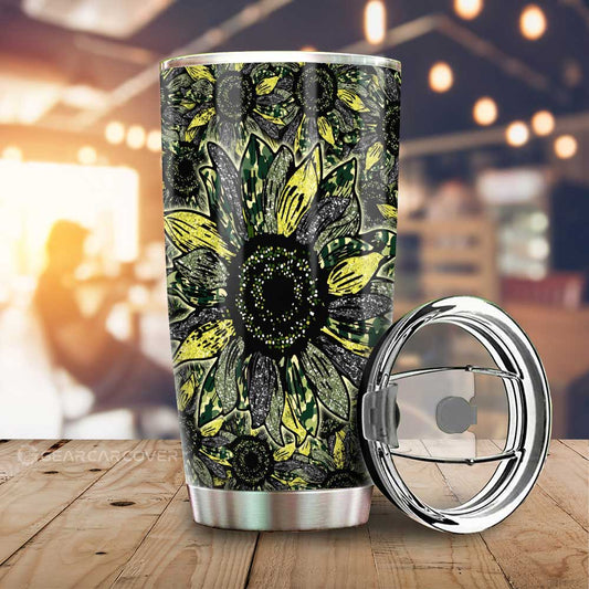 Sunflower Tumbler Cup Custom Car Decoration - Gearcarcover - 1