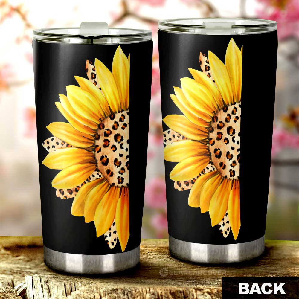 Sunflower Tumbler Cup Custom Personalized Name Car Interior Accessories - Gearcarcover - 3