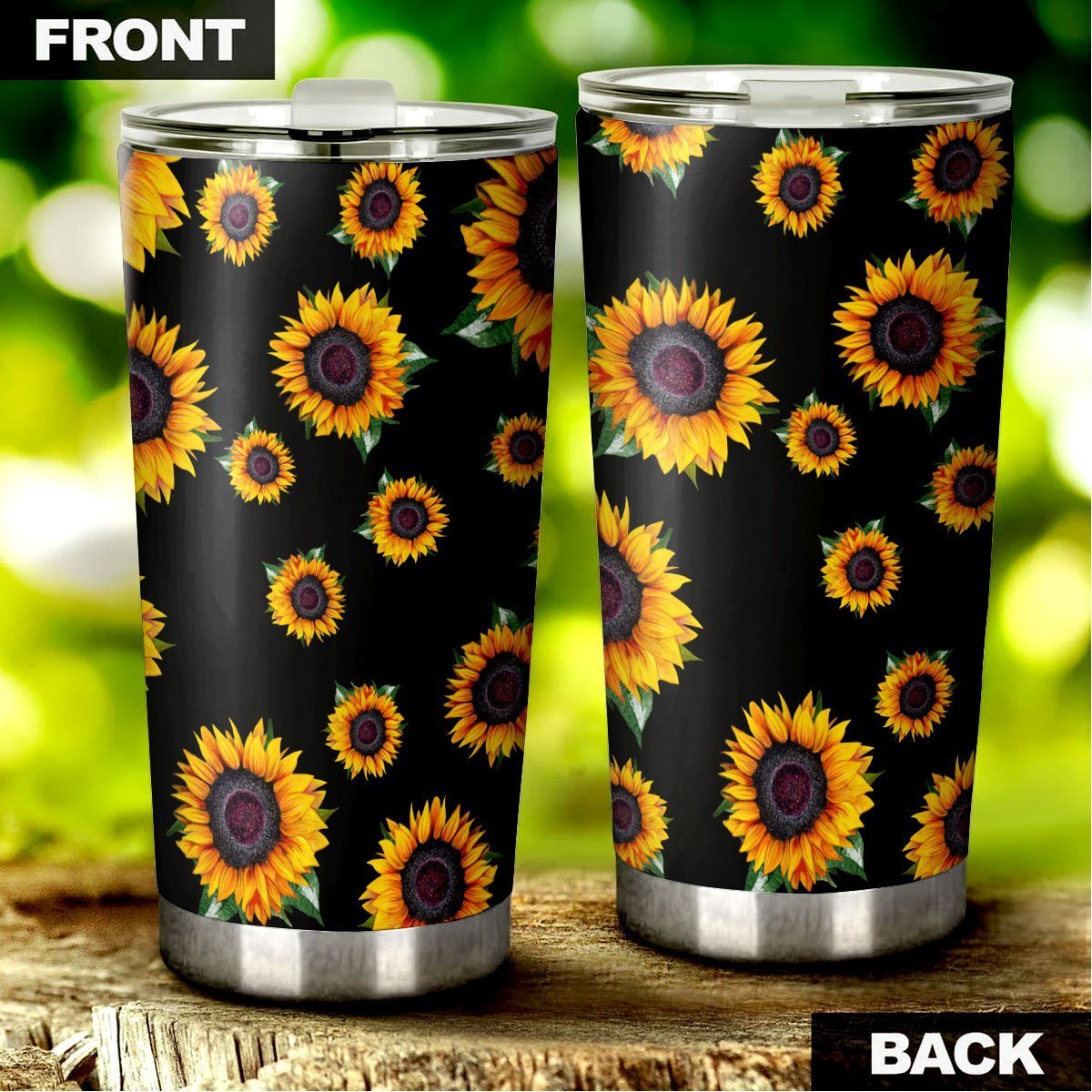 Sunflower Tumbler Stainless Steel - Gearcarcover - 2