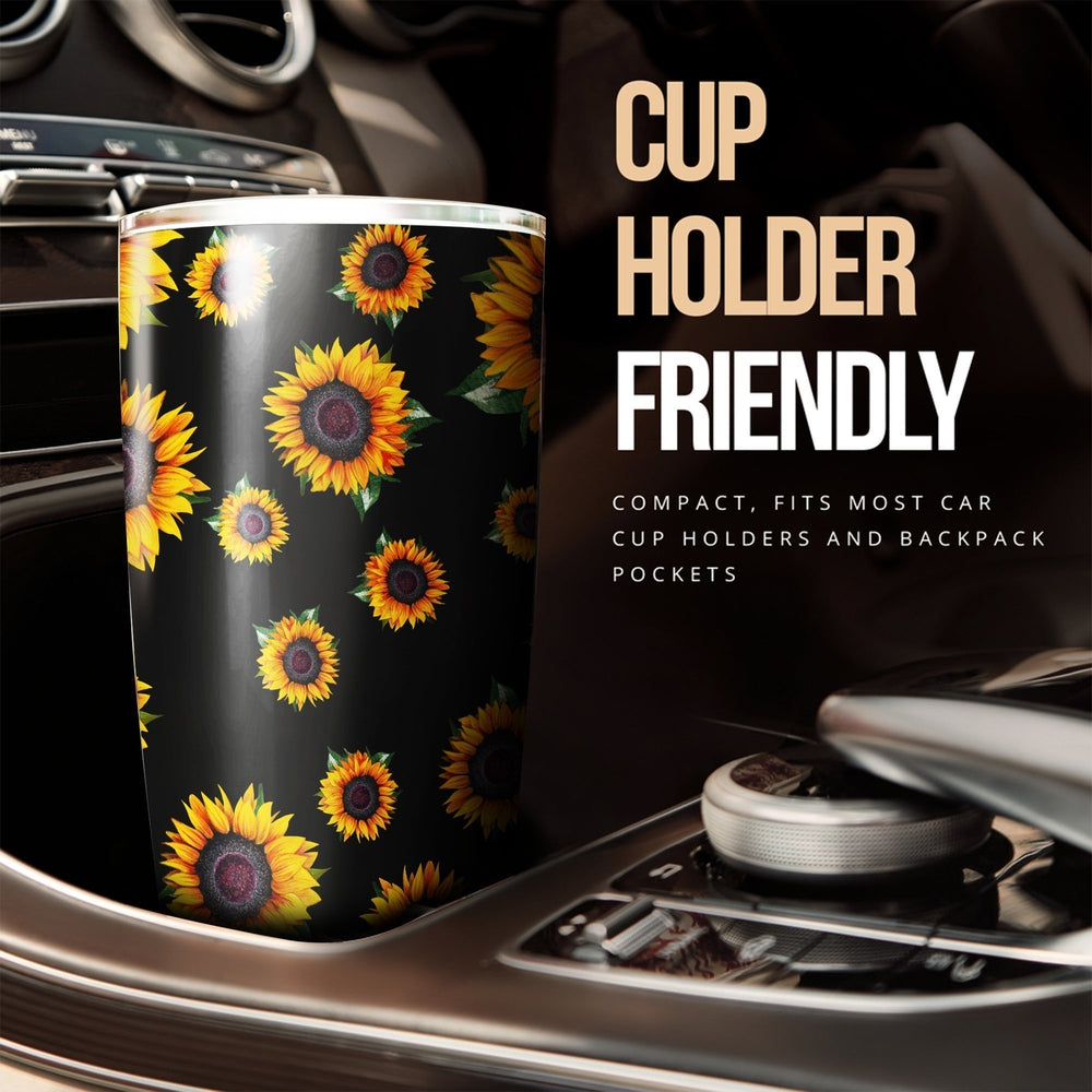 Sunflower Tumbler Stainless Steel - Gearcarcover - 3