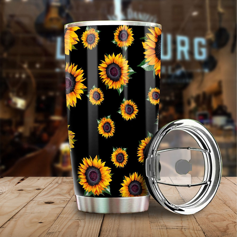Sunflower Tumbler Stainless Steel - Gearcarcover - 1
