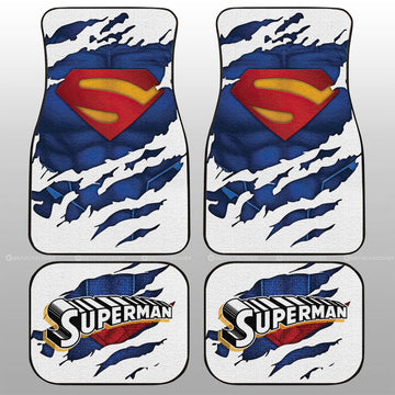 Superman Car Floor Mats Custom Uniform Car Accessories - Gearcarcover - 1