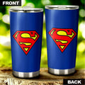 Superman Logo In Blue Tumbler Cup Stainless Steel - Gearcarcover - 2