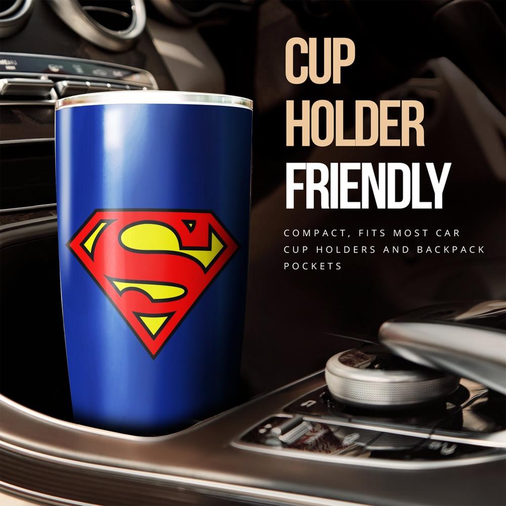 Superman Logo In Blue Tumbler Cup Stainless Steel - Gearcarcover - 3