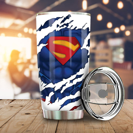 Superman Tumbler Cup Custom Uniform Car Accessories - Gearcarcover - 2
