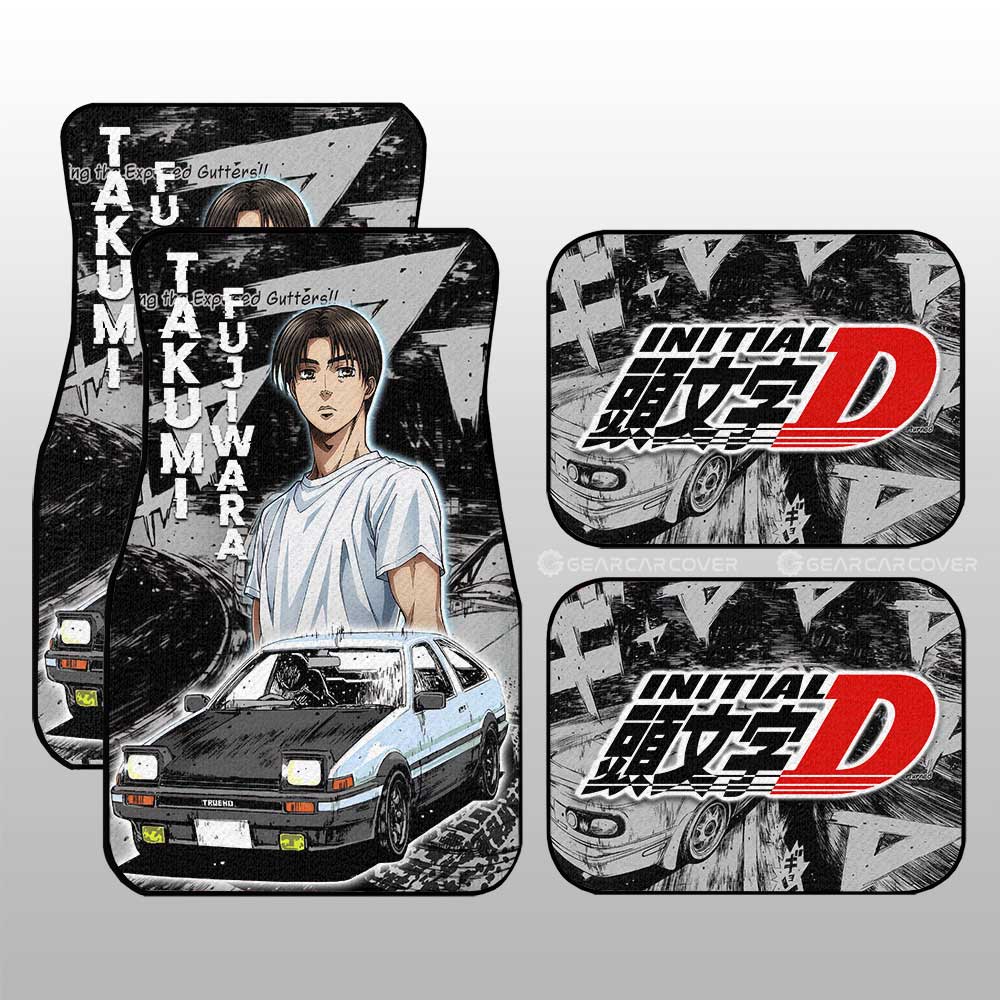 Takumi Fujiwara Car Floor Mats Custom Initial D Anime Car Accessories - Gearcarcover - 1