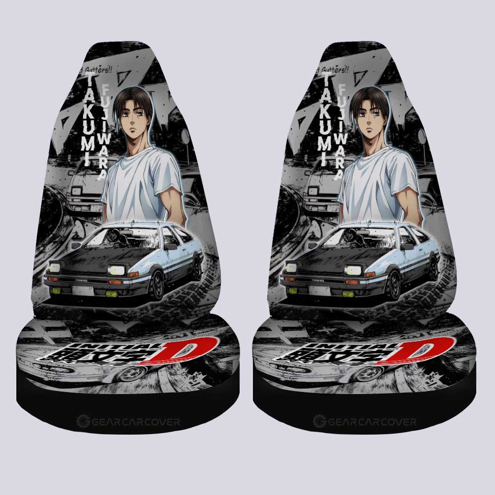 Takumi Fujiwara Car Seat Covers Custom Initial D Anime Car Accessories - Gearcarcover - 4