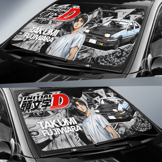 Takumi Fujiwara Car Sunshade Custom Initial D Anime Car Accessories - Gearcarcover - 2