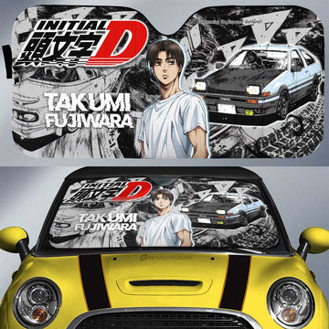 Takumi Fujiwara Car Sunshade Custom Initial D Anime Car Accessories - Gearcarcover - 1