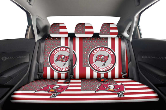 Tampa Bay Buccaneers Car Back Seat Cover Custom US Flag Style - Gearcarcover - 2