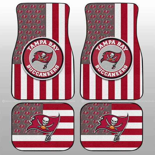 Tampa Bay Buccaneers Car Floor Mats Custom US Flag Style - Gearcarcover - 1