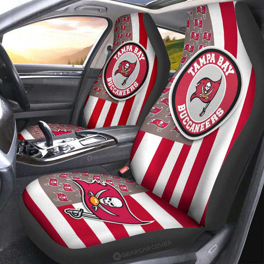 Tampa Bay Buccaneers Car Seat Covers Custom US Flag Style - Gearcarcover - 2