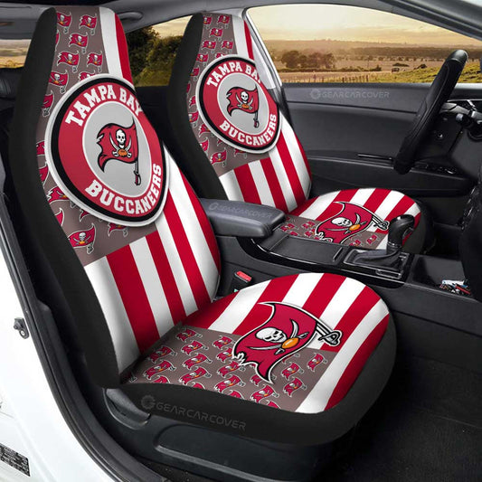 Tampa Bay Buccaneers Car Seat Covers Custom US Flag Style - Gearcarcover - 1