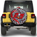 Tampa Bay Buccaneers Spare Tire Cover Custom Leopard Heart For Fans - Gearcarcover - 1