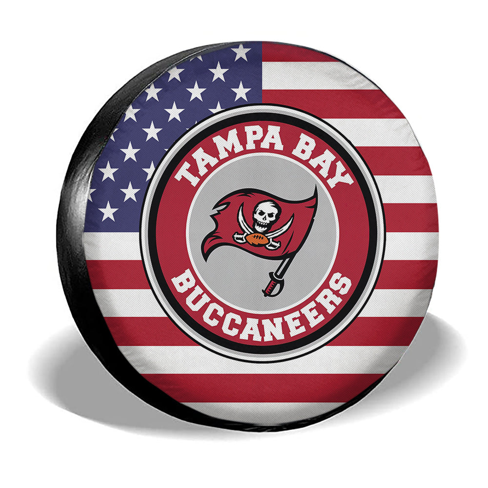 Tampa Bay Buccaneers Spare Tire Covers Custom US Flag Style - Gearcarcover - 3