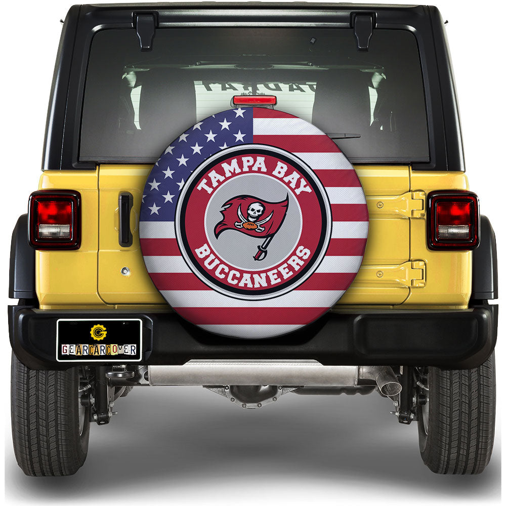 Tampa Bay Buccaneers Spare Tire Covers Custom US Flag Style - Gearcarcover - 1