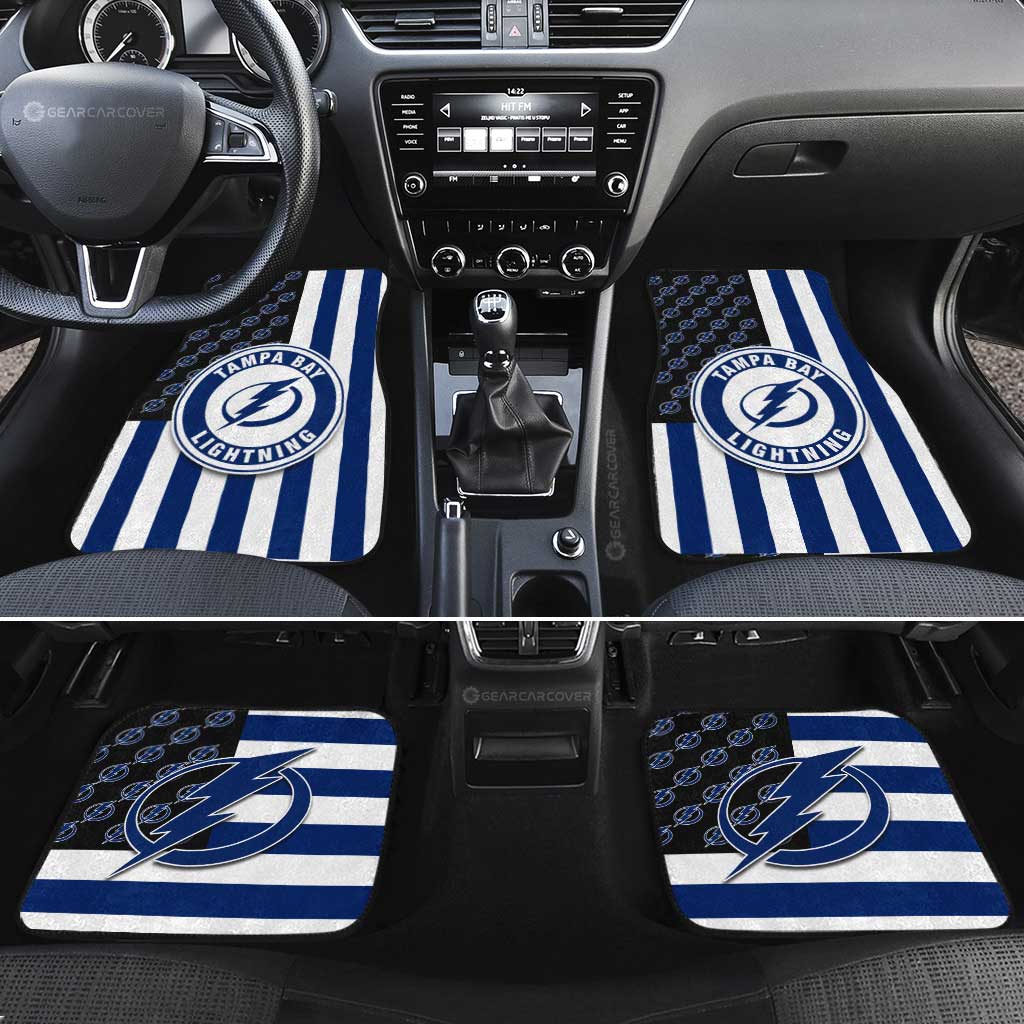 Tampa Bay Lightning Car Floor Mats Custom US Flag Style - Gearcarcover - 2