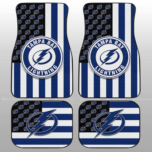 Tampa Bay Lightning Car Floor Mats Custom US Flag Style - Gearcarcover - 1