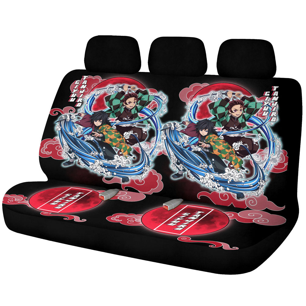 Tanjiro And Giyuu Car Back Seat Covers Custom Demon Slayer For Anime Fans - Gearcarcover - 1