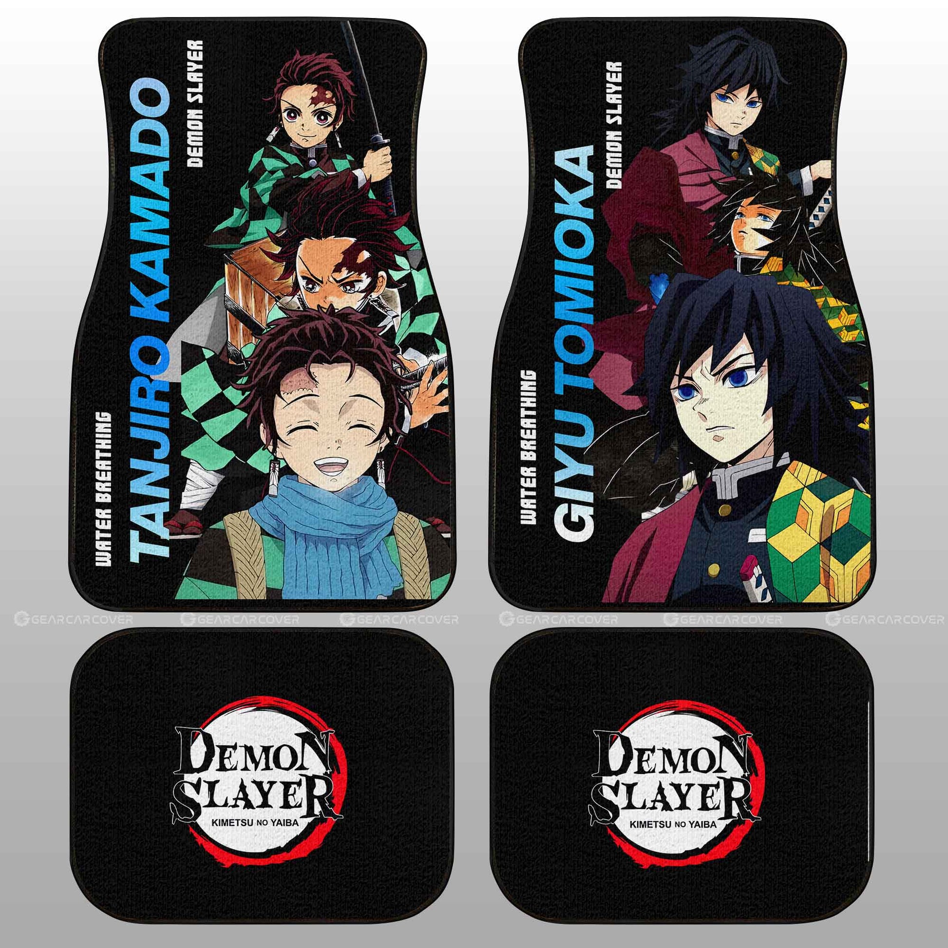 Tanjiro And Giyuu Car Floor Mats Custom Demon Slayer Anime - Gearcarcover - 1