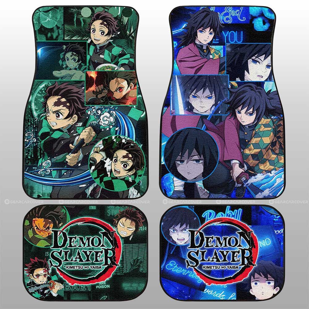 Tanjiro And Giyuu Car Floor Mats Custom Demon Slayer Anime - Gearcarcover - 1