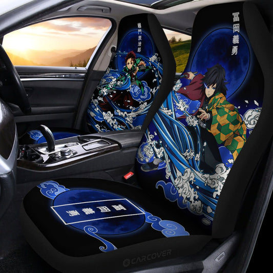 Tanjiro And Giyuu Car Seat Covers Custom Anime Demon Slayer Car Interior Accessories - Gearcarcover - 2