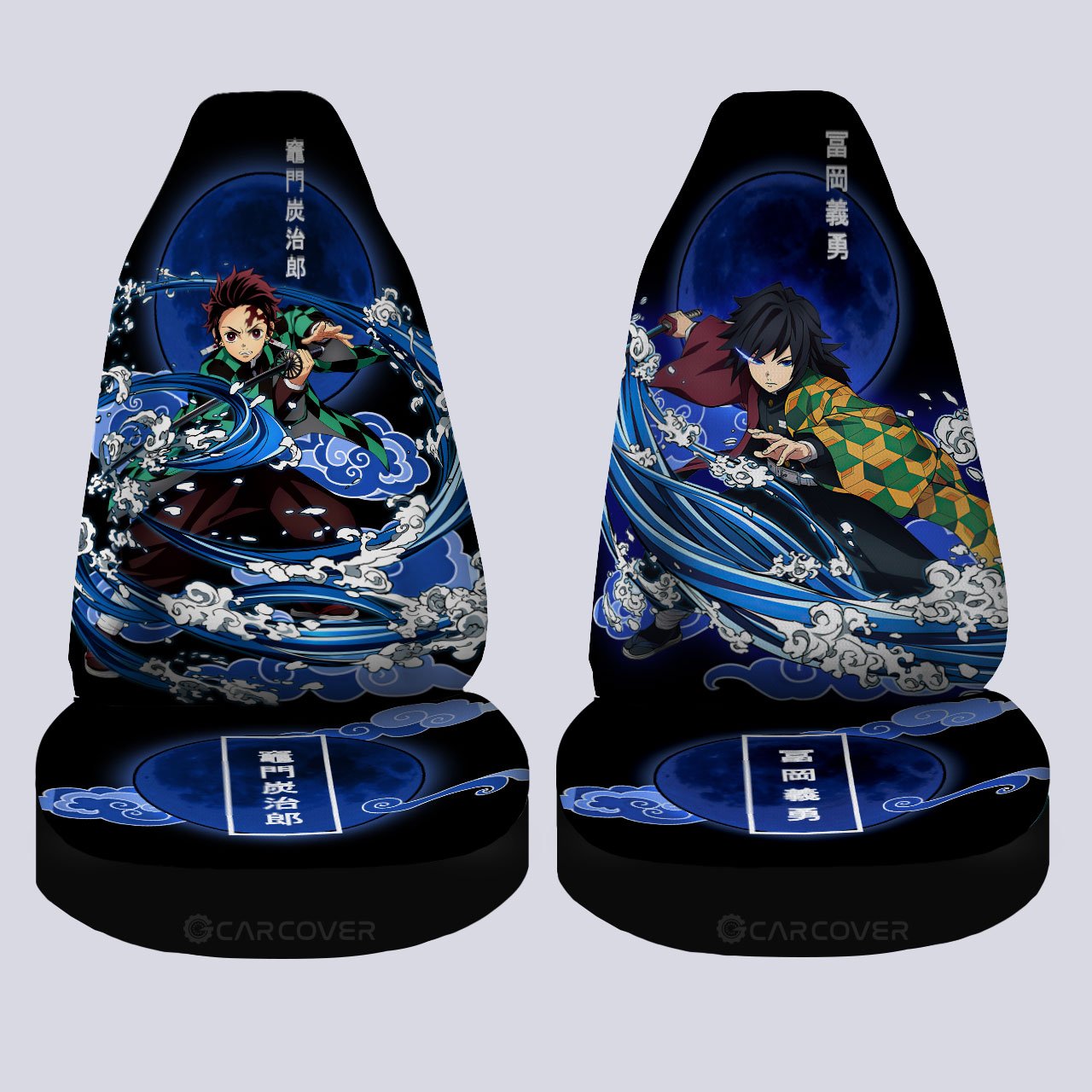 Tanjiro And Giyuu Car Seat Covers Custom Anime Demon Slayer Car Interior Accessories - Gearcarcover - 4