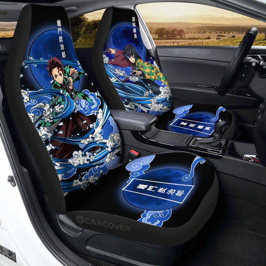 Tanjiro And Giyuu Car Seat Covers Custom Anime Demon Slayer Car Interior Accessories - Gearcarcover - 1