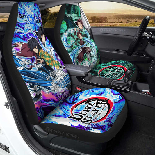 Tanjiro And Giyuu Car Seat Covers Custom Demon Slayer Anime Car Accessories - Gearcarcover - 2