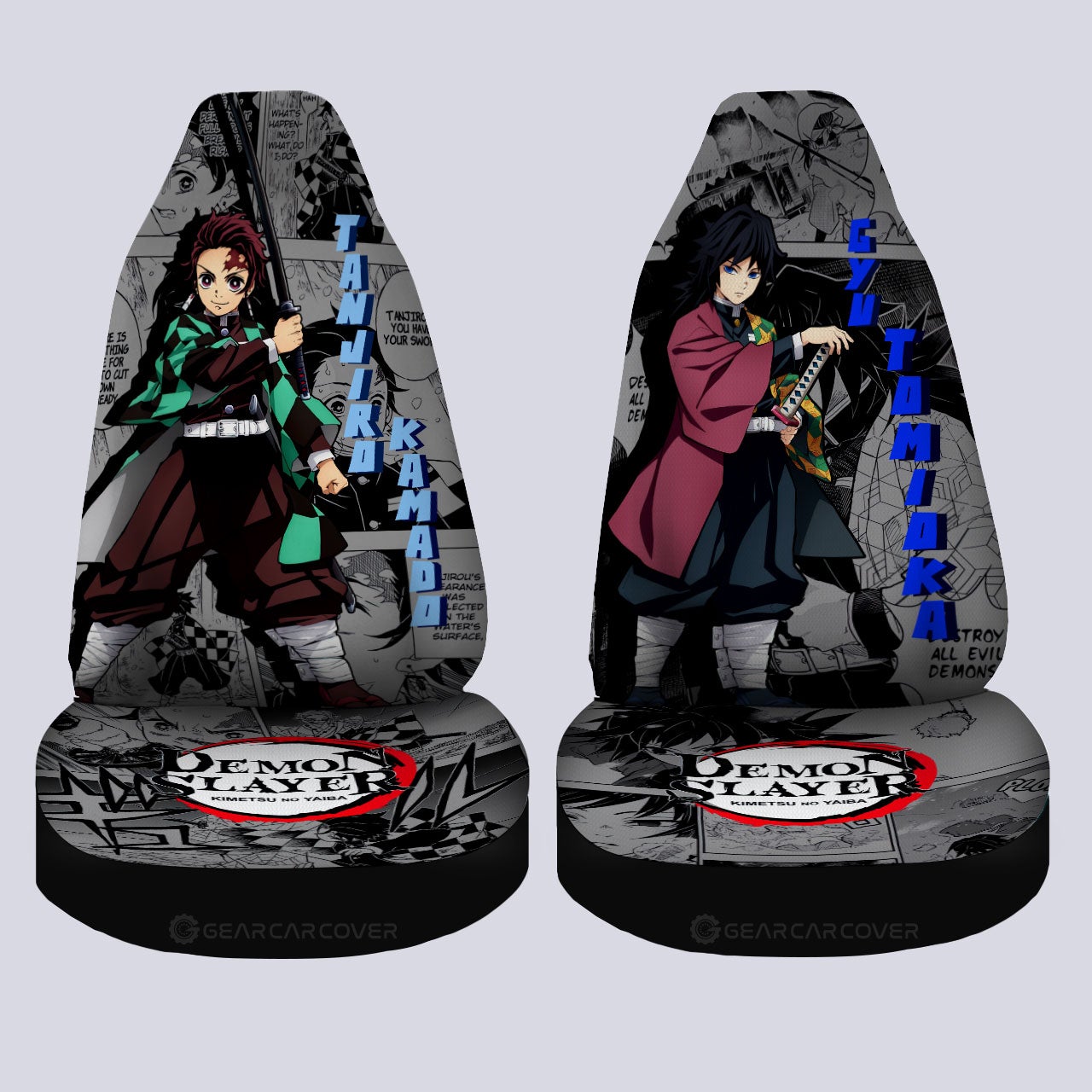 Tanjiro And Giyuu Car Seat Covers Custom Demon Slayer Anime Mix Mangas - Gearcarcover - 4