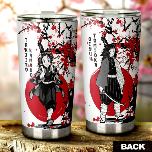 Tanjiro And Giyuu Tumbler Cup Custom Japan Style Demon Slayer Anime Car Interior Accessories - Gearcarcover - 1