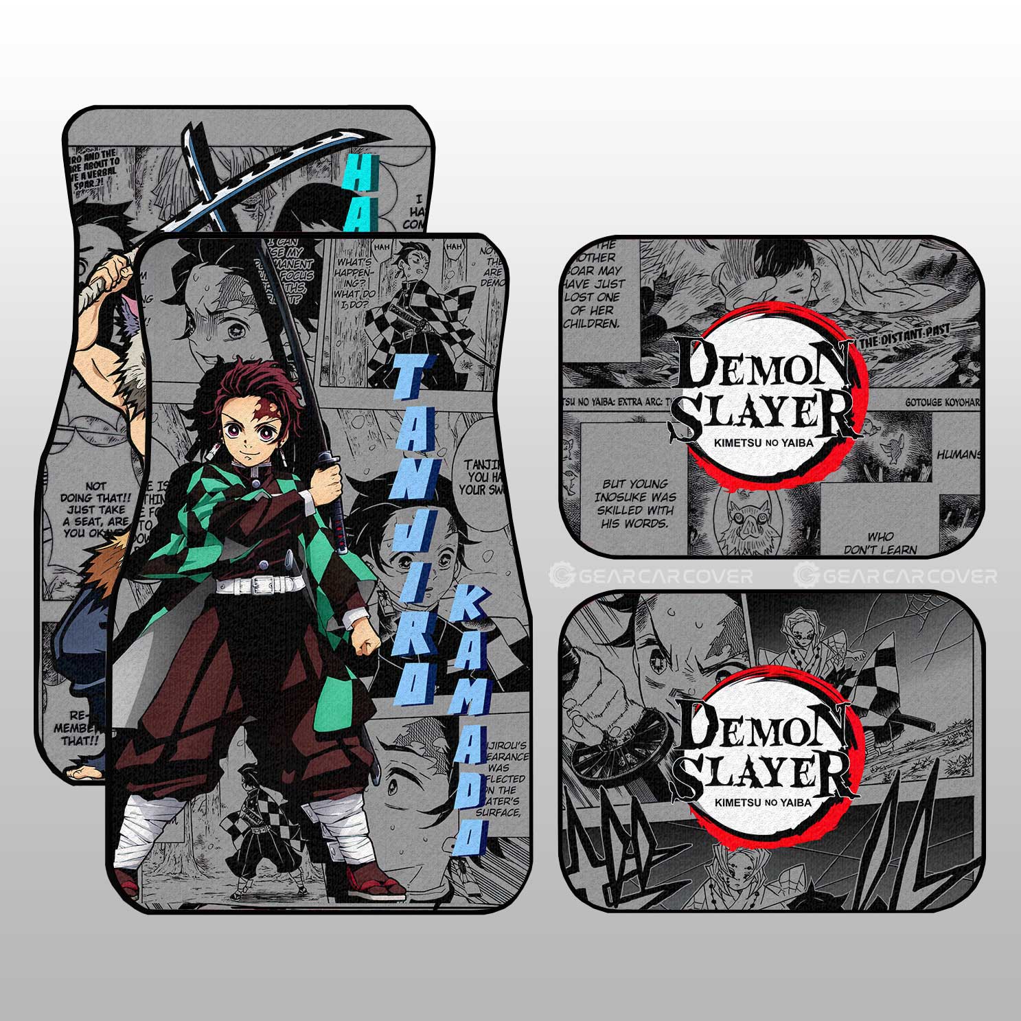 Tanjiro And Inosuke Car Floor Mats Custom Demon Slayer Anime Mix Mangas - Gearcarcover - 2