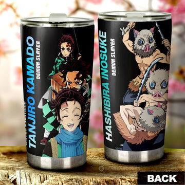 Tanjiro And Inosuke Tumbler Cup Custom Demon Slayer Anime - Gearcarcover - 1