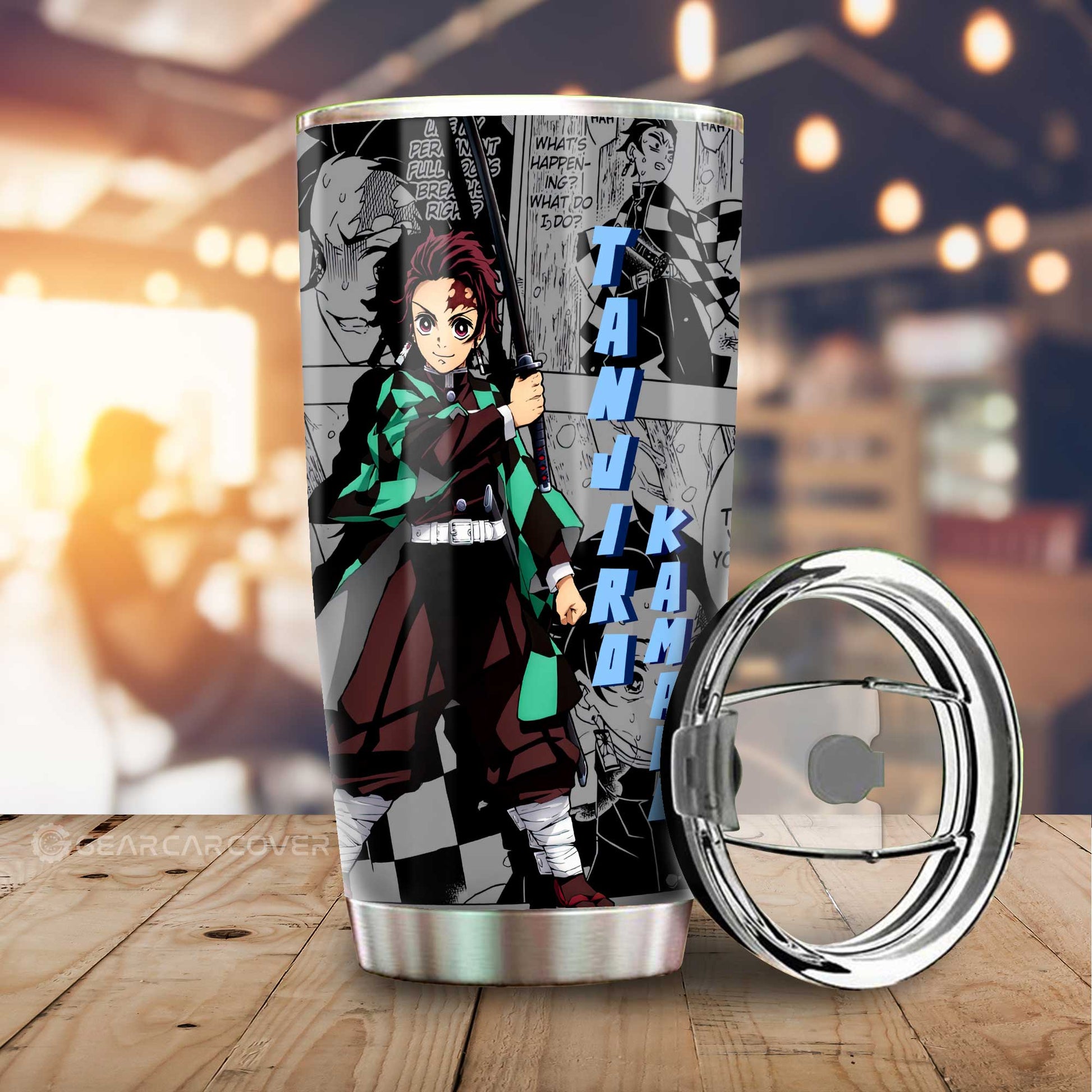 Tanjiro And Inosuke Tumbler Cup Custom Demon Slayer Anime Mix Mangas - Gearcarcover - 2