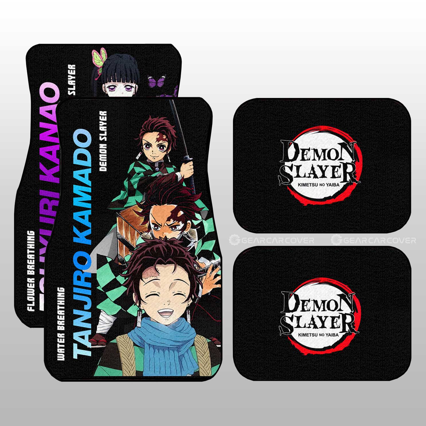 Tanjiro And Kanao Car Floor Mats Custom Demon Slayer Anime - Gearcarcover - 2